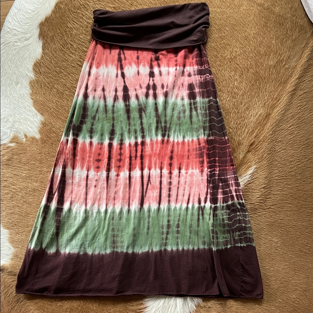 Soul Flower Earthy Tie-Dye A-Line Skirt